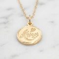 Cadena Tejido Eslabón Diamantado con Dije Medalla "Amor" y Corazón en Oro Amarillo 10K - 1.44g
