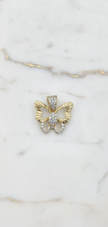 Dije Mariposa Calada con Cuerpo y Reasa de Zirconias Pavé en Oro Amarillo 10K (1.18g)