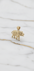 Dije Elefante de la Suerte 3D con Trompa Elevada en Oro Amarillo 10K (1.64g)