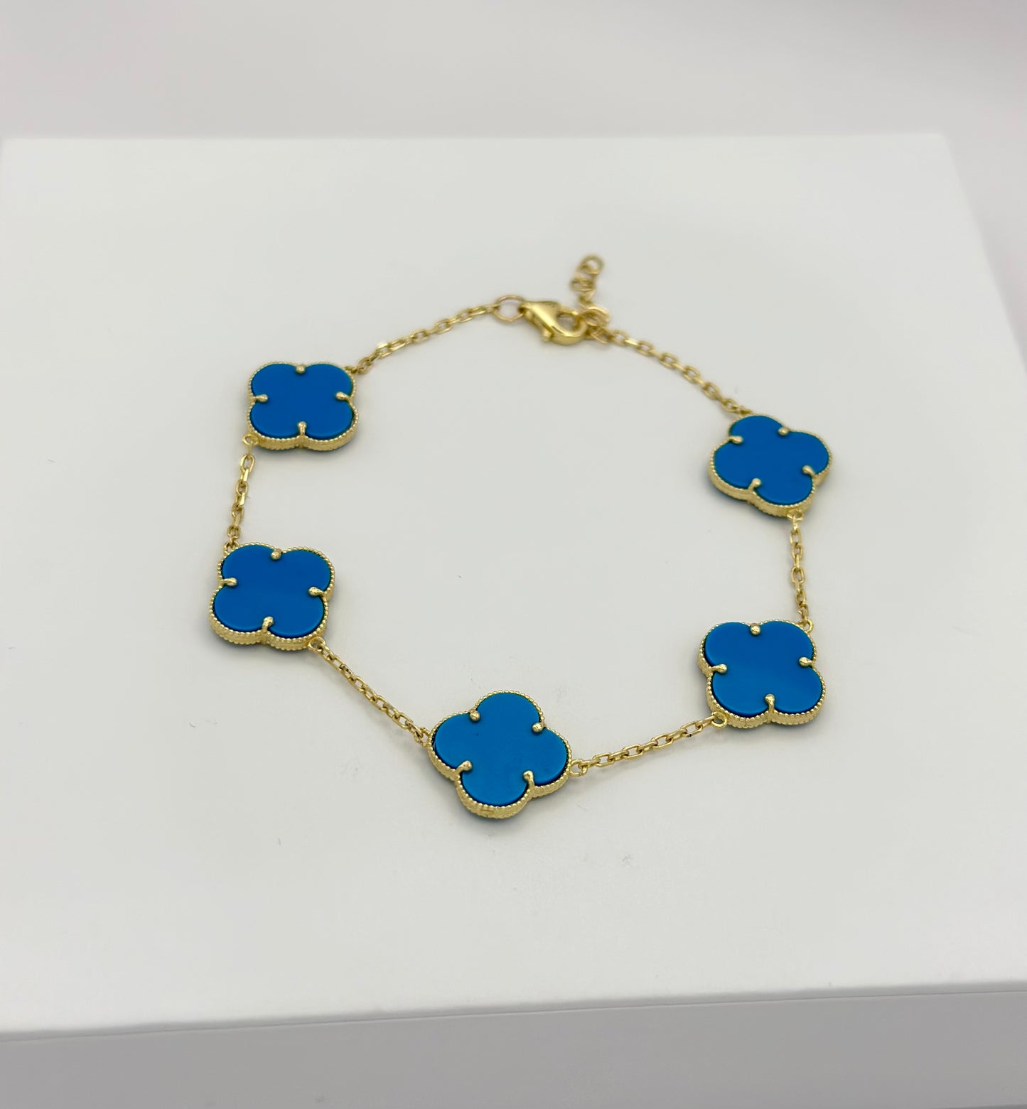 10K Blue Clover Bracelet