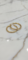 Aretes Hollow 10K Argollas Torcidas Lisas Size 4 Weight 1.74
