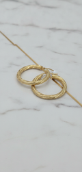 Aretes Hollow 10K Argollas Torcida Nevada Size 3 Weight 1.42