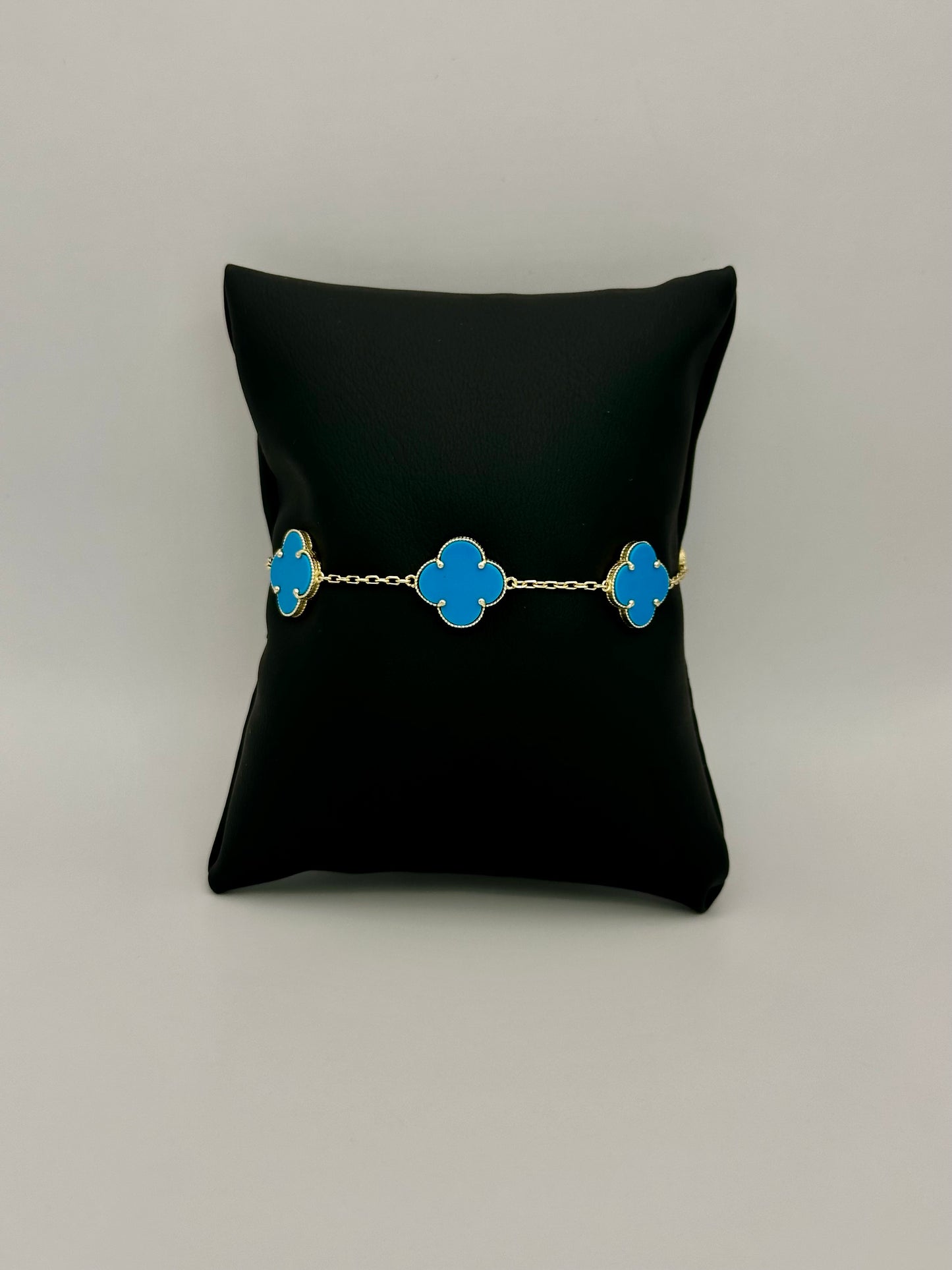 10K Blue Clover Bracelet