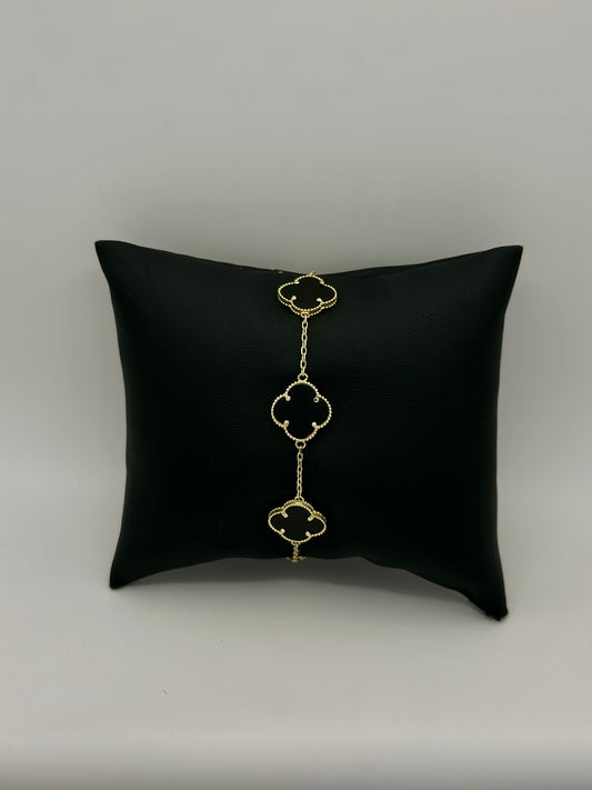 Pulsera Clover Negra 10K