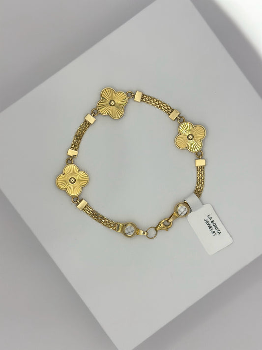Pulsera Clover Oro 10k 7"