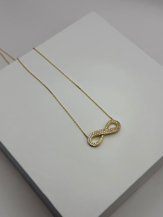 Cadena Mini glam infinito 14k 16"