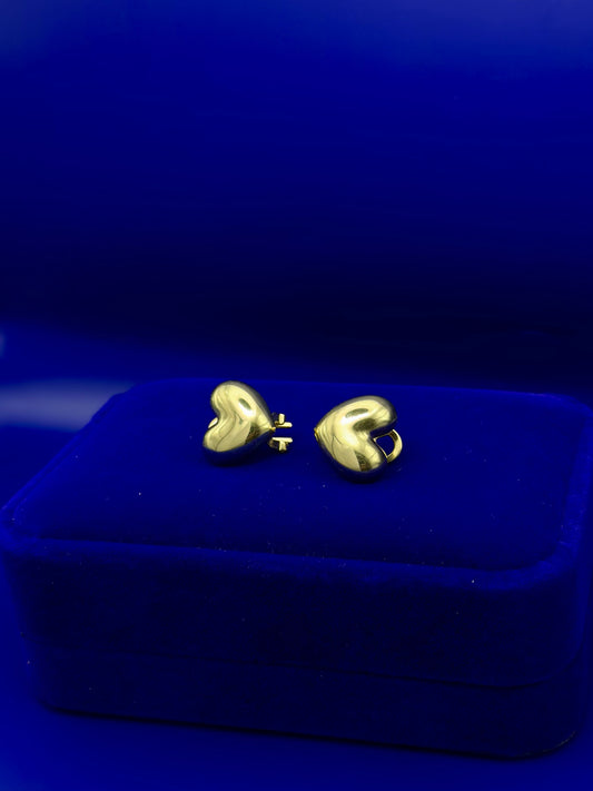 Omega 20k Heart Style Earrings