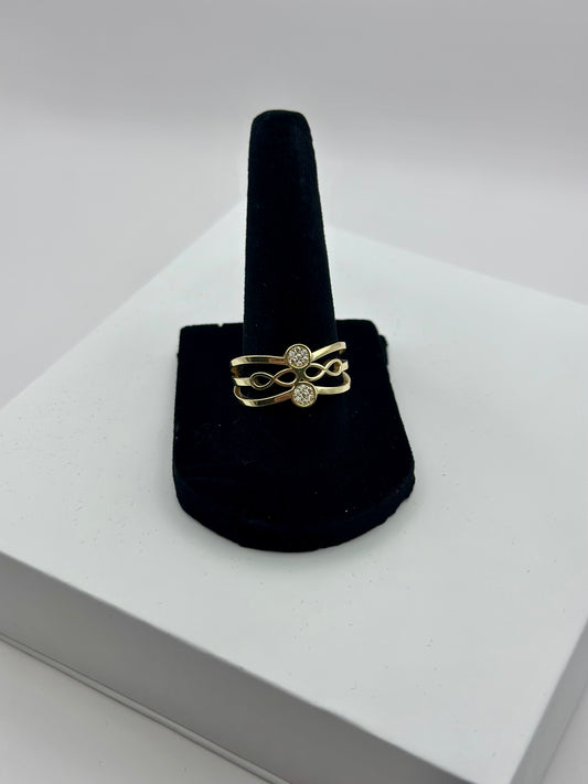 Anillo doble Infinito 10k
