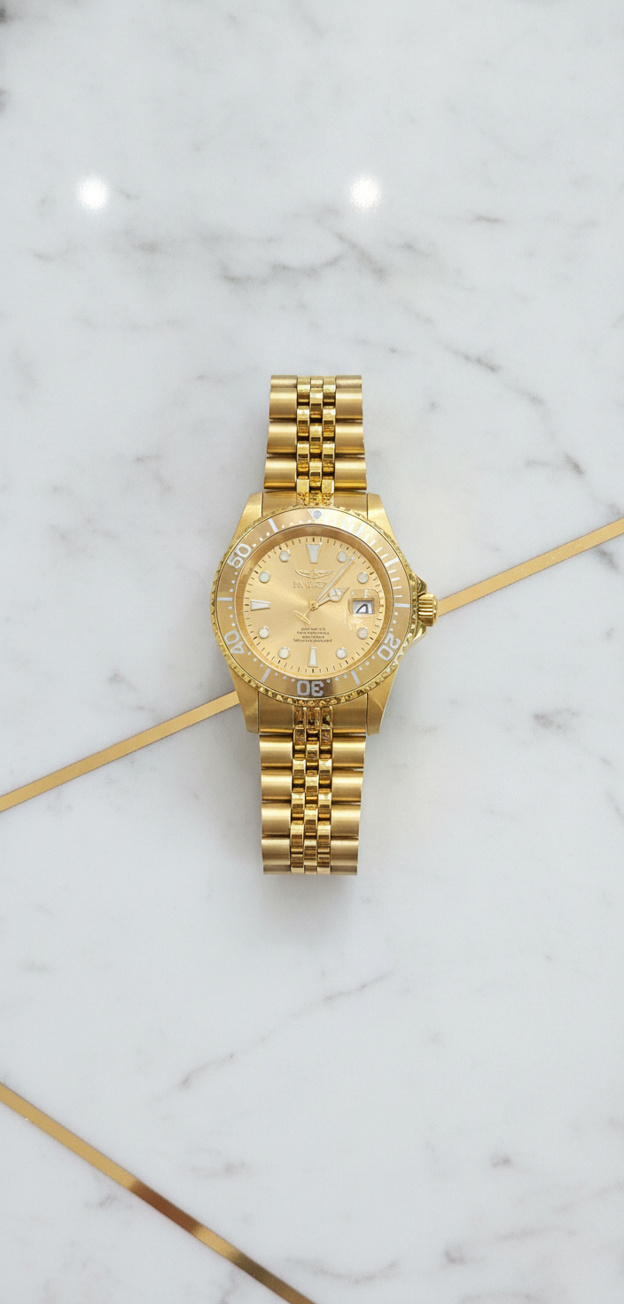 Reloj Invicta Pro Diver Automático Dorado con Bisel Bronce Dorado y Brazalete Jubilee