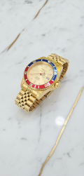 Reloj Invicta Pro Diver Automático Dorado con Bisel Bicolor Azul/Rojo y Esfera Dorada