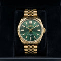 Reloj Invicta Cuarzo Dorado para Hombre — Esfera Verde Esmeralda 50M y Brazalete Jubilee (De Pila / No Oro) - 1435